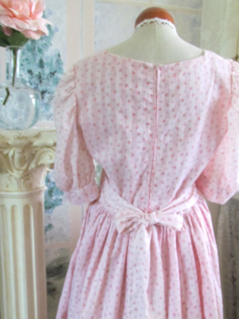 PINK DRESS, L, ANNE of GREEN GABLES STYLE; TEA PARTY, CHURCH, SWEET COTTAGECORE - Picture 5 of 6
